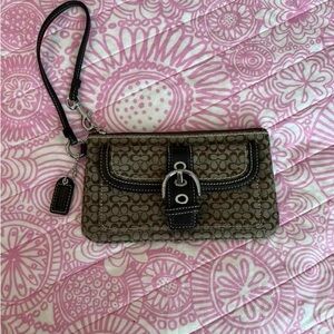 Brown Coach wristlet